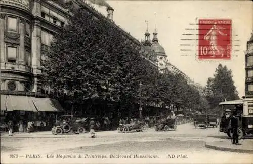 Ak Paris VIII Élysée, Boulevard Haussmann, Les Magasins du Printemps