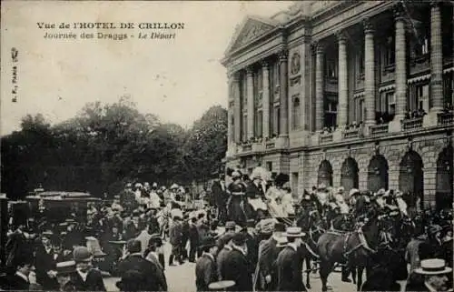 Ak Paris VIIIe Élysée, Hotel de Crillon, Draggs Day, The Departure