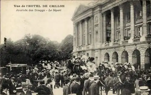 Ak Paris VIIIe Élysée, Hotel de Crillon, Draggs Day, The Departure