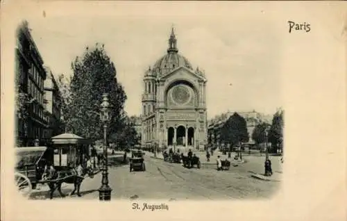Präge Ak Paris VIIIe Élysée, Kirche Saint-Augustin