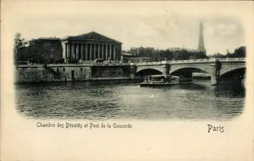 Präge Ak Paris VIIIe Élysée, Abgeordnetenkammer, Pont de la Concorde