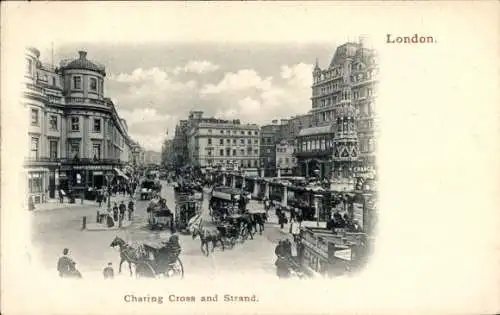 Ak London City England, Charing-Cross, Strand