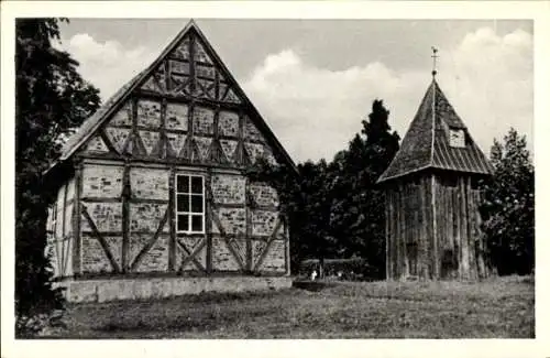 Ak Undeloh in der Lüneburger Heide, St. Magdalenen-Kapelle, 11. Jahrhundert, Glockenturm