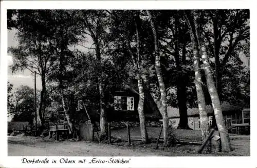 Ak Ollsen Hanstedt Niedersachsen, Dorfstraße, Erica Ställchen, Schullandheim Volksschule Hamburg 20