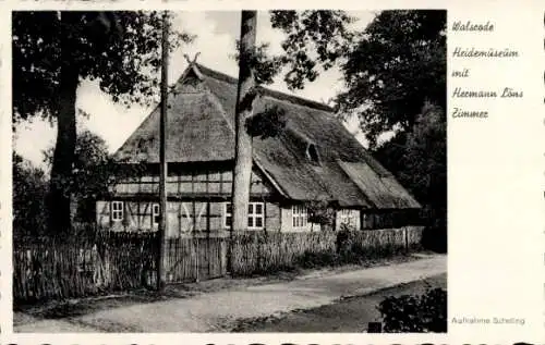 Ak Walsrode im Heidekreis, Heidemuseum mit Hermann Löns Zimmer, Aufnahme Scheling