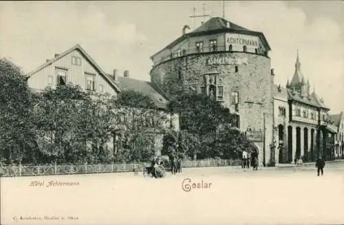 Ak Goslar in Niedersachsen, Hotel Achtermann von außen