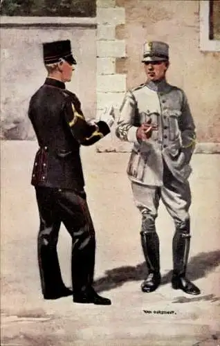 Künstler Ak van Oorschot, Niederländische Soldaten in Uniformen, Infanterie, Unteroffiziere