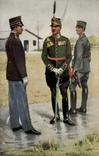 Künstler Ak van Oorschot, Niederländische Soldaten in Uniformen, Grenadier, Offiziere