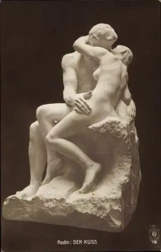 Ak Plastik von Rodin, Der Kuss
