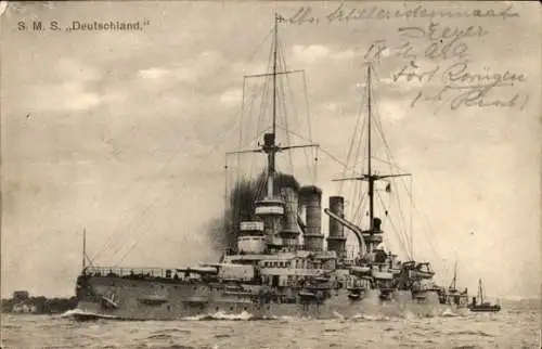 Ak Deutsches Kriegsschiff, S.M.S. Deutschland, Kaiserliche Marine