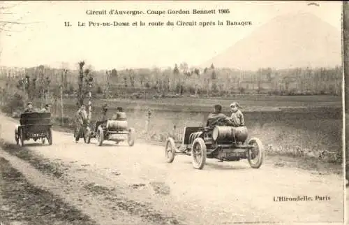 Ak Circuit d'Auvergne, Gordon Bennett Cup 1905, Route du Circuit nach dem Baraque