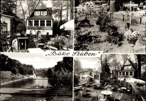 Ak Berlin Zehlendorf Wannsee, Kohlhasenbrück, Café Bäke-Stuben, Terrasse, Garten