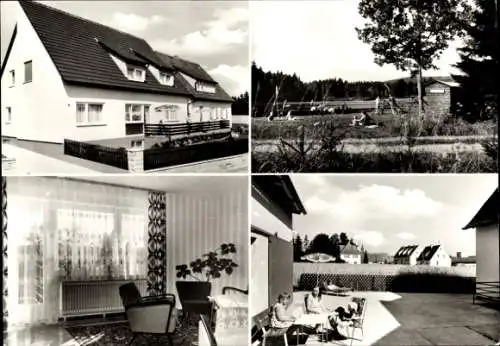 Ak Schnelldorf in Mittelfranken, Pension Jekel, Terrasse, Heizung, Sessel