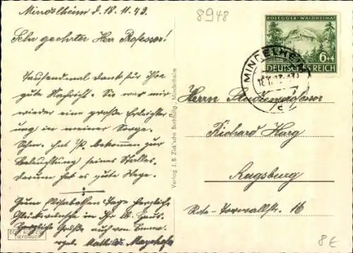 Ak Mindelheim im Unterallgäu, Panorama