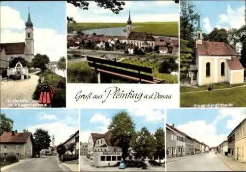 Ak Pleinting Vilshofen an der Donau Niederbayern, Kirche, Kriegerdenkmal, Frauenbergkapelle