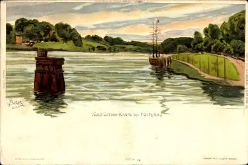 Künstler Ak Biese, C., Holtenau Kiel, Nord-Ostsee-Kanal