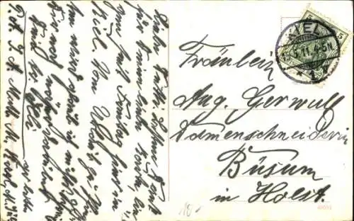 Ak Kiel, Krupp'sche Werft, Kran, Boot