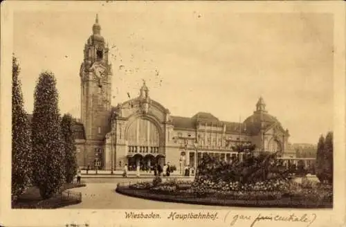 Ak Wiesbaden in Hessen, Hauptbahnhof