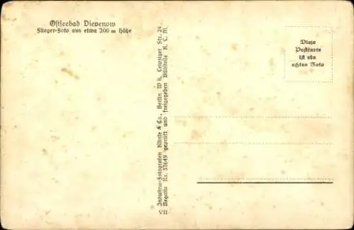 Ak Dziwnów Ostseebad Dievenow Pommern, Fliegeraufnahme