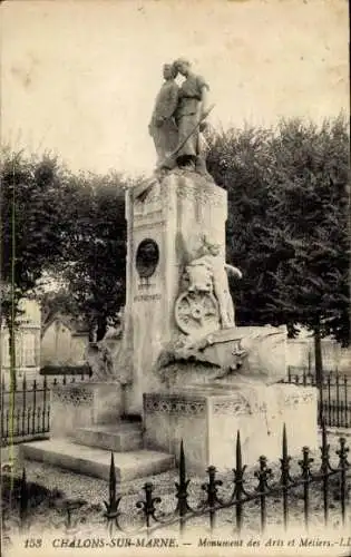 Ak Chalons sur Marne, Monument des Arts et Metiers