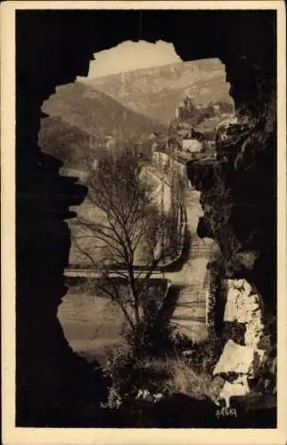 Ak Cabrerets Lot, Quais, Blick vom Chateau du Diable