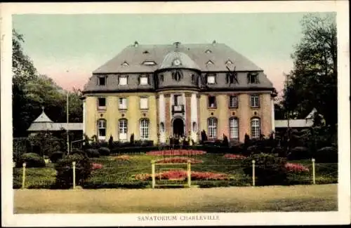 Ak Charleville sous Bois Moselle, Sanatorium, Außenansicht mit Garten