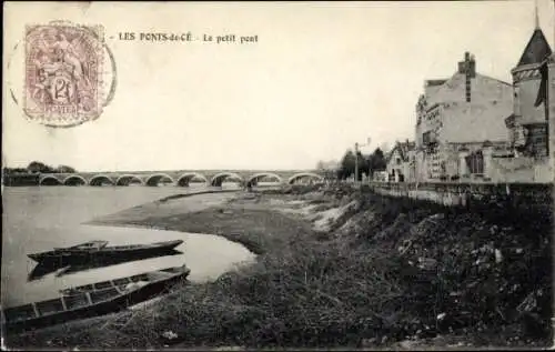 Ak Les Ponts de Cé Maine et Loire, Le petit pont