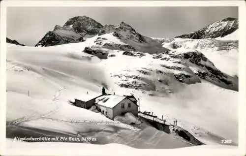 Ak Partenen Gaschurn in Vorarlberg, Wiesbadener Hütte mit Piz Buin