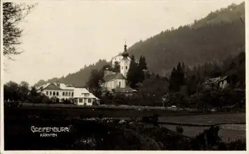 Ak Greifenburg in Kärnten, Teilansicht, Kirche