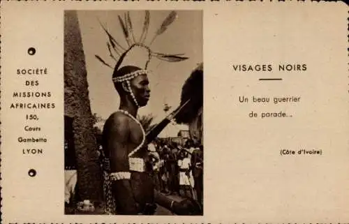 Ak Cote d'Ivoire, un beau guerrier de parade, Societe des Missions Africaines Lyon