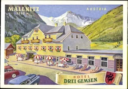Ak Mallnitz in Kärnten, Hotel Drei Gemsen, Gastraum