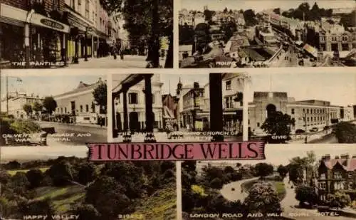 Ak Tunbridge Wells Kent England, Die Pantiles, Civic Center, London Road, Happy Valley