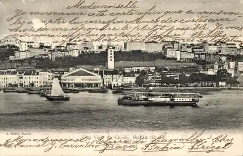 Ak Bahia Brasilien, Panorama, Boot