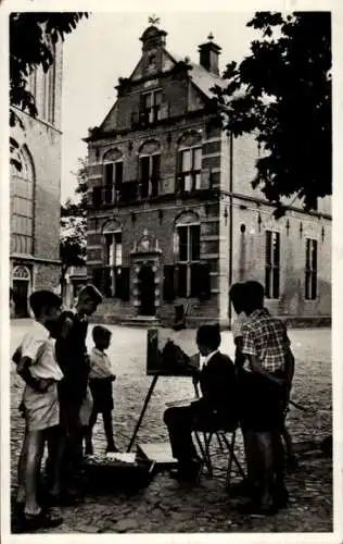 Ak Lochem Gelderland, Rathaus, Maler an der Staffelei