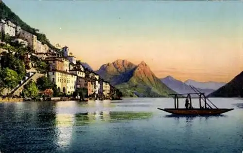 Ak Gandria Lago di Lugano Tessin Schweiz, Teilansicht