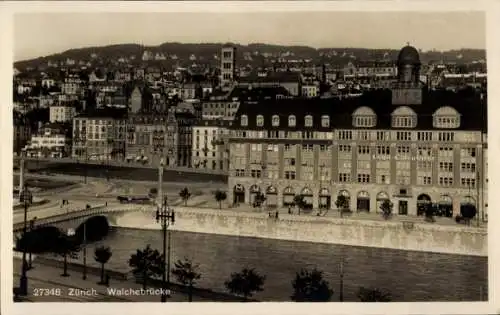 Ak Zürich Stadt Schweiz, Walchebrücke, Stadt, Musikhaus