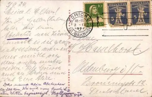 Ak Zürich Stadt Schweiz, Gesamtansicht mit Alpenpanorama