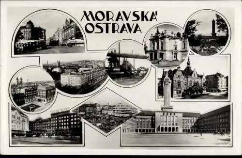 Ak Moravská Ostrava Mährisch Ostrau Region Mährisch Schlesien, Detailansichten, Gebäude
