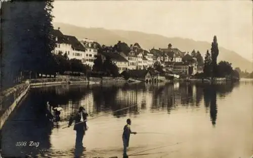 Ak Zug Stadt Schweiz, Angelpartie, Ort