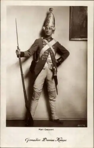 Ak Schauspieler Karl Geppert, Portrait als Grenadier Damian Kampe
