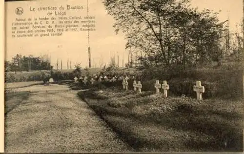 5 alte Ak Liège Lüttich Wallonien, Denkmal Bastion des Fusillés de la Chartreuse, im passenden Heft