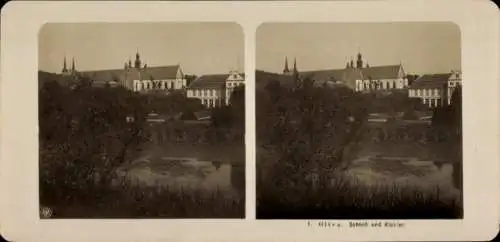 Stereo Foto Oliva Gdańsk Danzig, Schloss und Kloster