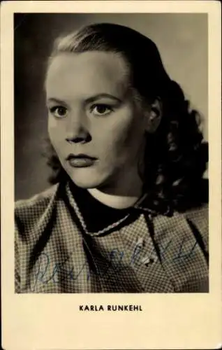 Ak Schauspielerin Karla Runkehl, Portrait, Autogramm