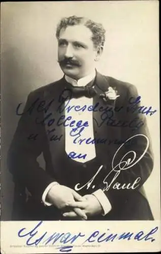 Ak Schauspieler Albert Paul, Portrait, Autogramm