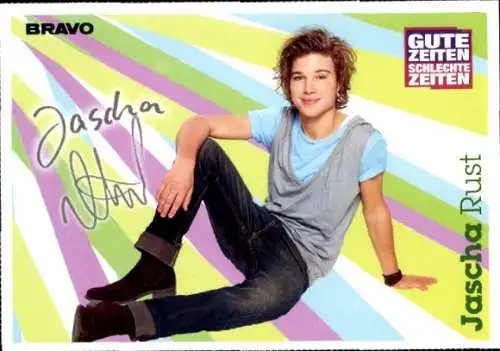 Ak Schauspieler Jascha Rust, GZSZ, Schauspielerin Miley Cyrus, Portrait, BRAVO, Autogramm