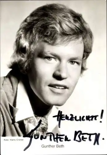 Ak Schauspieler Gunther Beth, Portrait, Autogramm