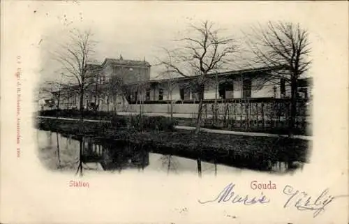 Ak Gouda Südholland Niederlande, Bahnhof