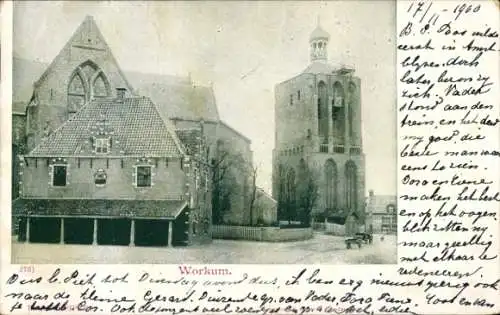 Ak Workum Fryslân Niederlande, St. Gertrudis Kirche