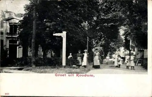 Ak Koudum Friesland Niederlande, Ortspartie