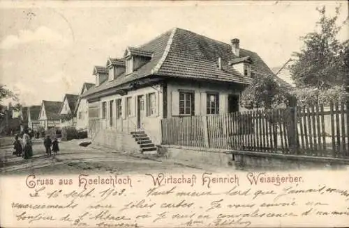 Ak Hoelschloch Merkwiller Merkweiler Elsass Bas Rhin, Gastwirtschaft